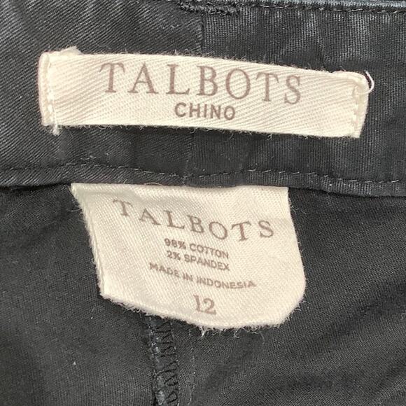 Talbots Black Wide Leg Chino Pants Size 12 - Office, Professional, Classic - Picture 3 of 6